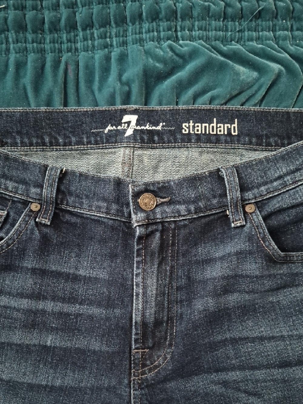 7 For All Mankind Dark Blue Slim Straight Jeans Men's 36 - Picture 5 of 7